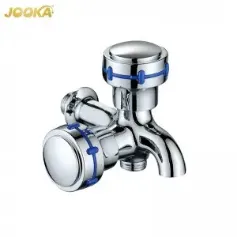 Modern New Double Handle Water Tap Chrome Plated Garden Tap Washing Machine Faucet