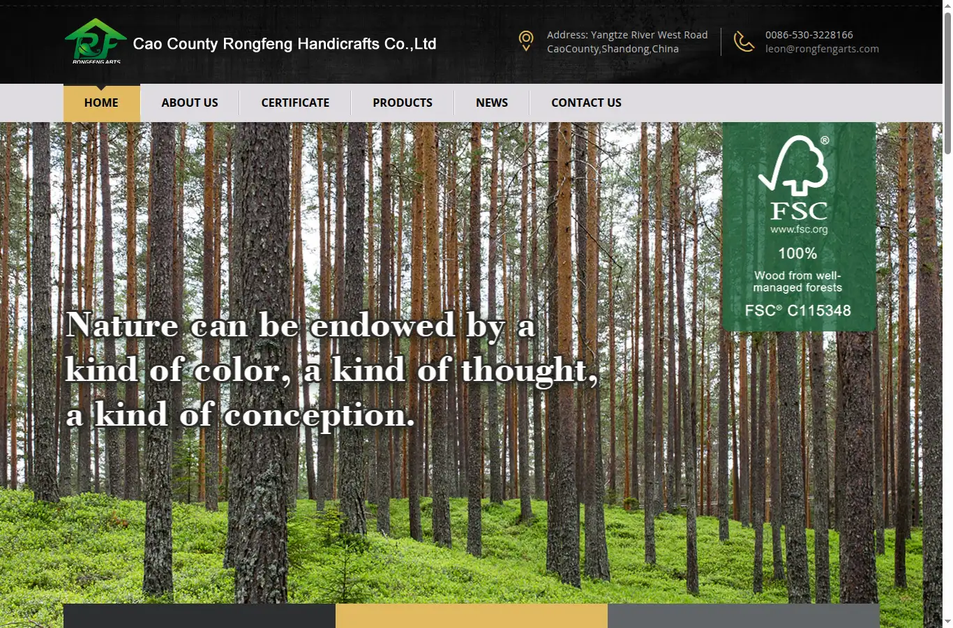 rongfengarts.com homepage screenshot