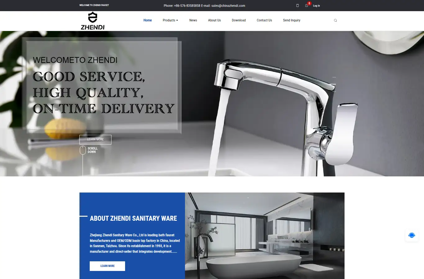 zhendifaucet.com homepage screenshot