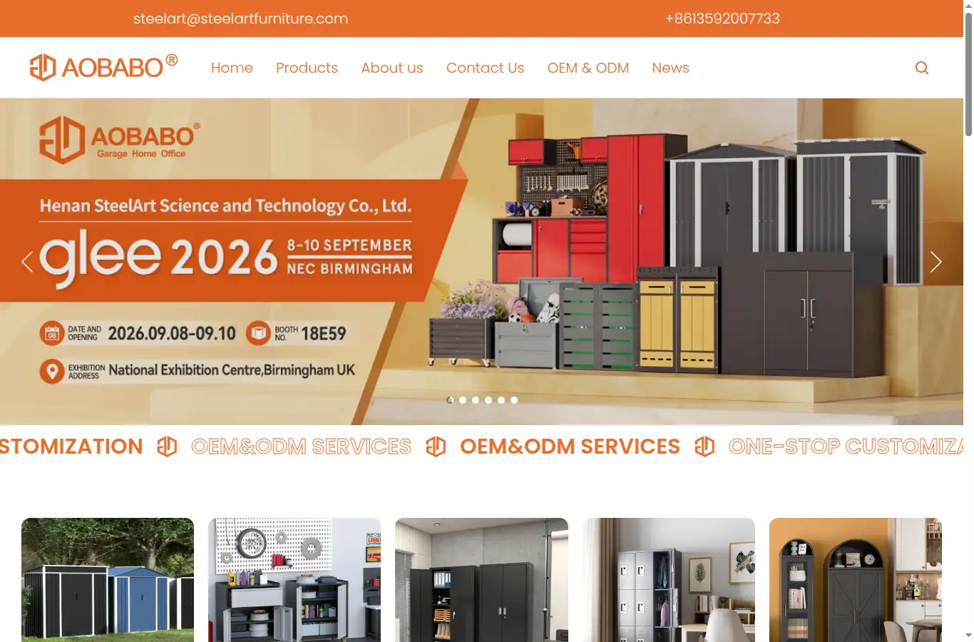 steelartfurniture.com homepage screenshot
