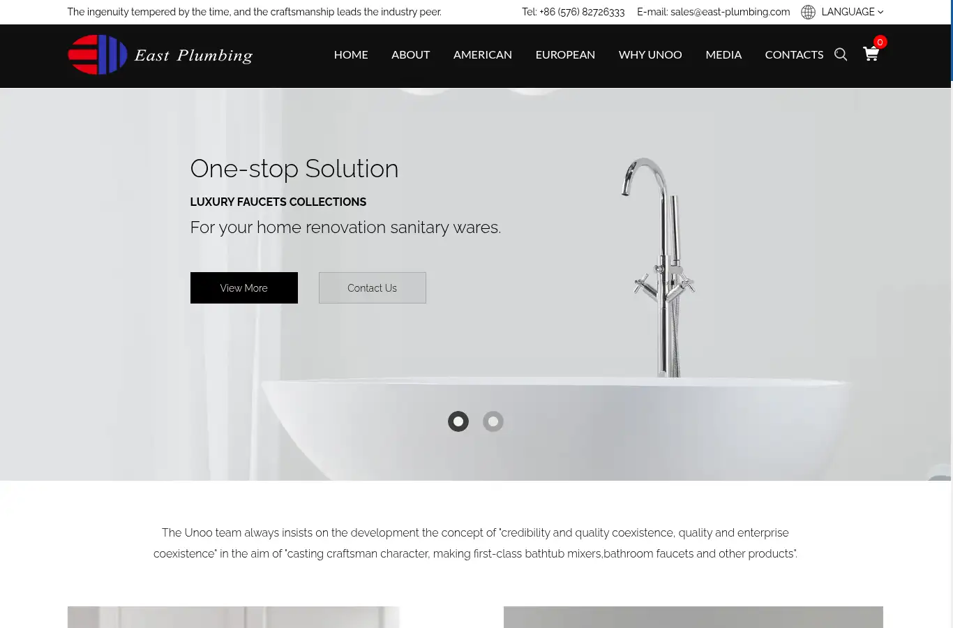 east-plumbing.com homepage screenshot