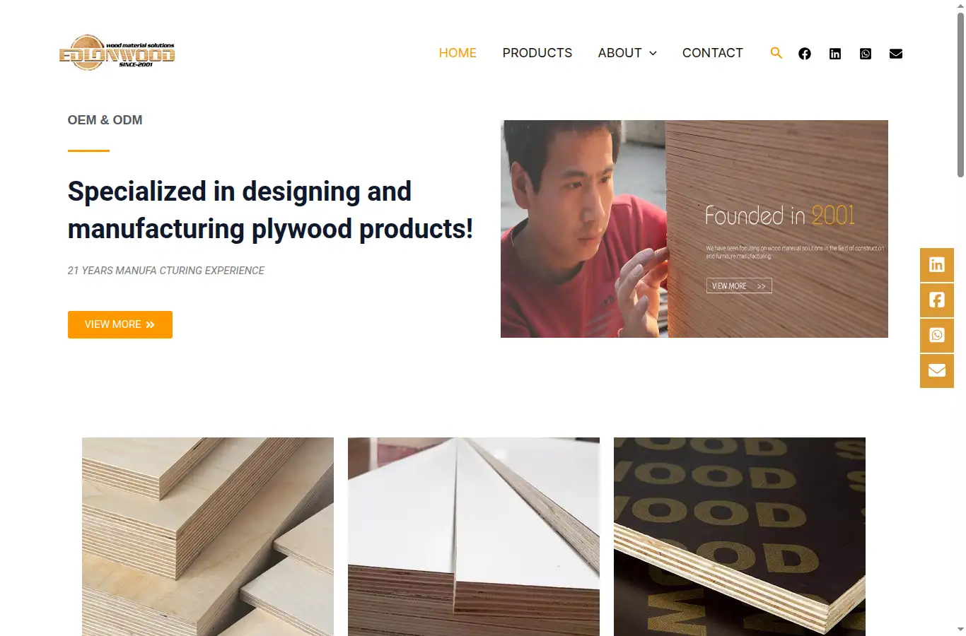 edlonwood.com homepage screenshot