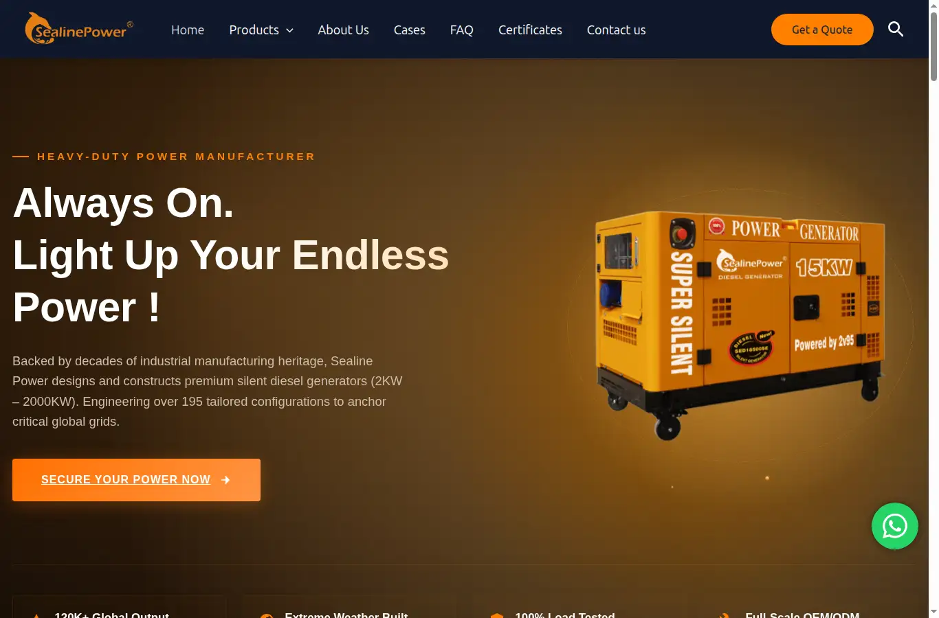 sealinepower.com homepage screenshot