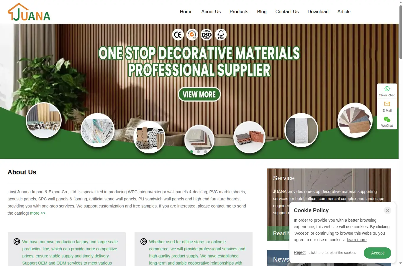 juanawood.com homepage screenshot