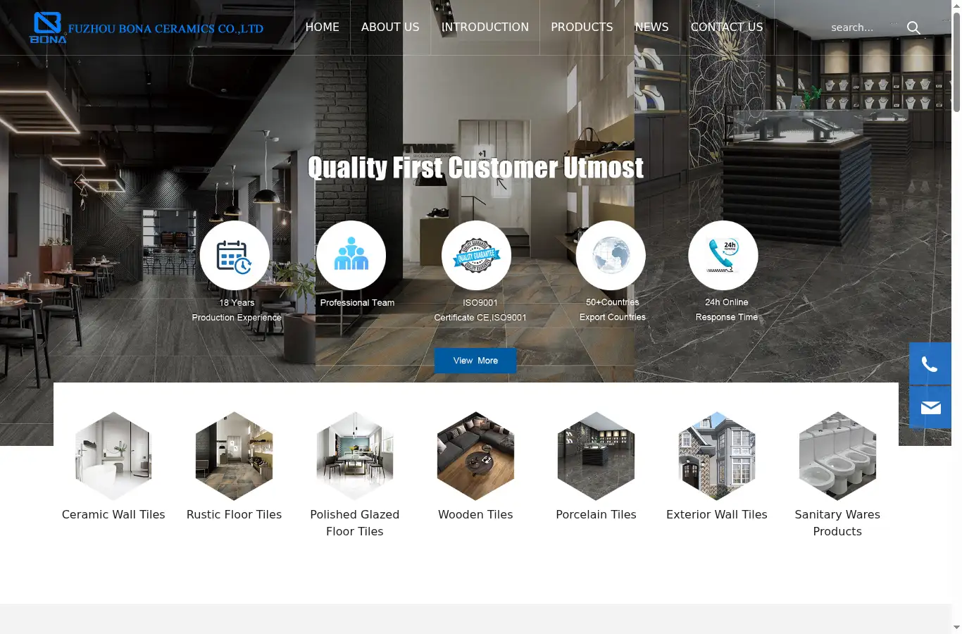 tile-cn.com homepage screenshot