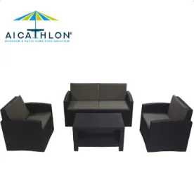 PP Plastic Rattan Design Outdoor Patio Garden Sofa Set Factory Manufacturer