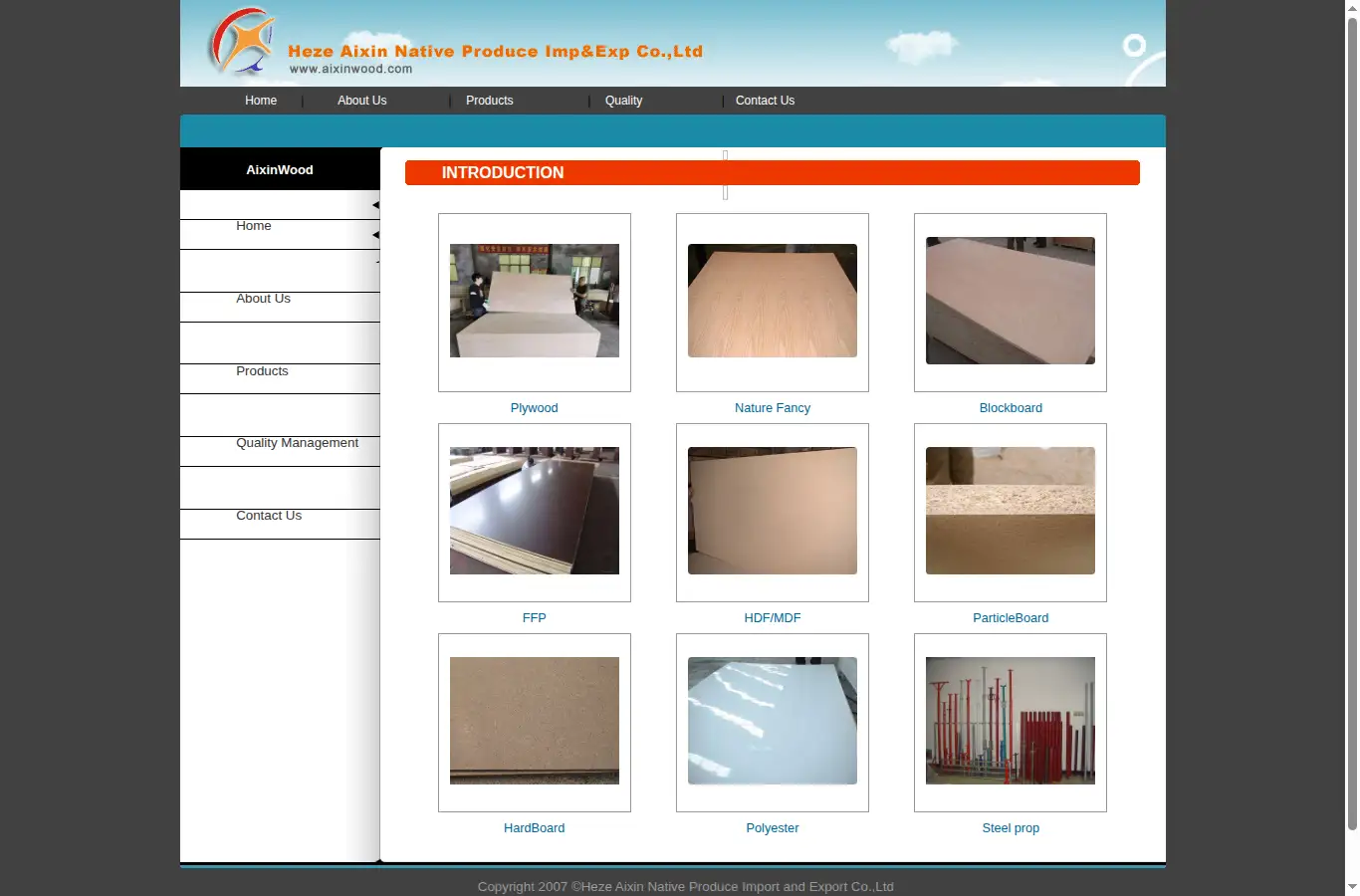aixinwood.com homepage screenshot