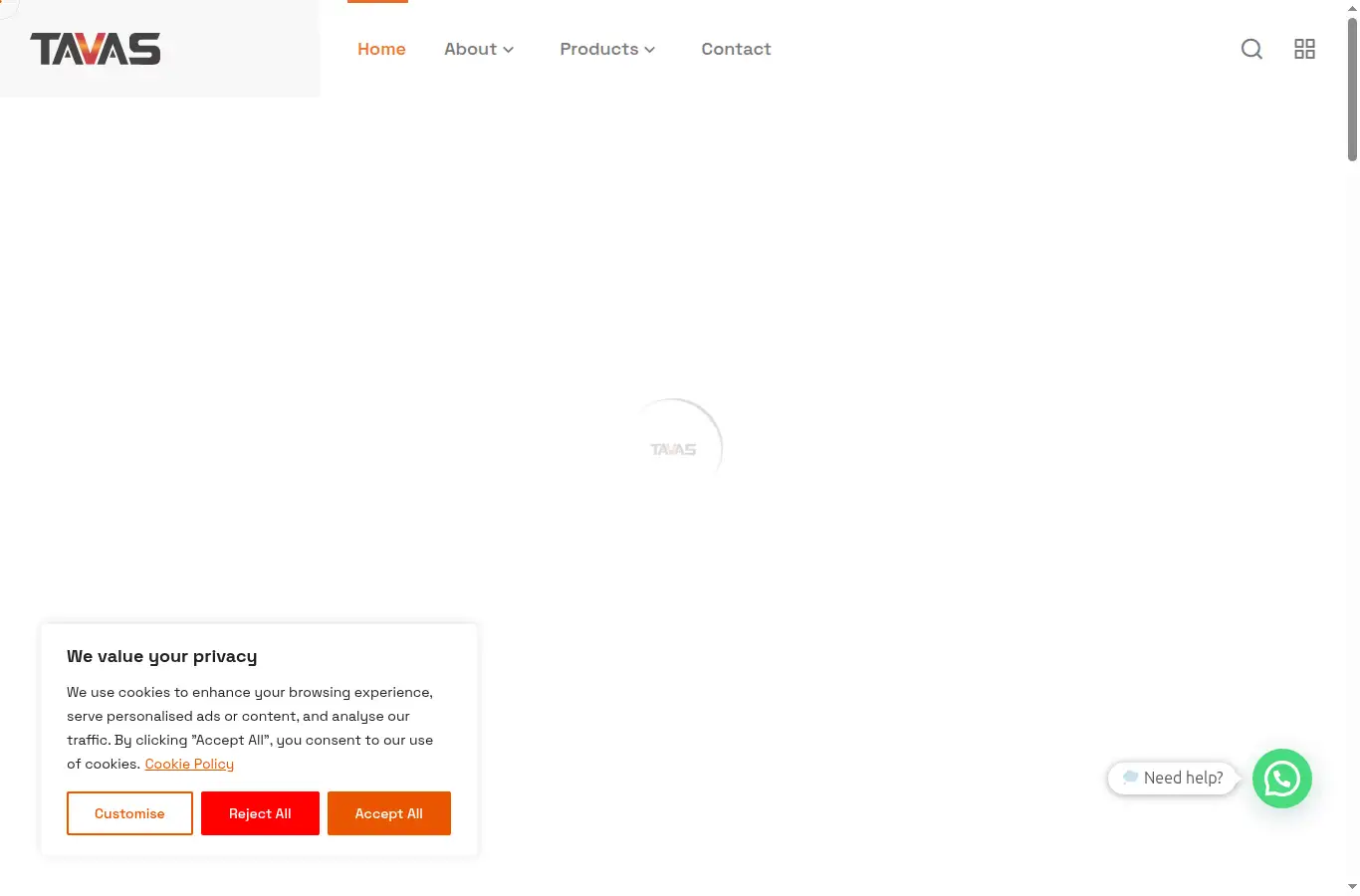 tavaspower.com homepage screenshot