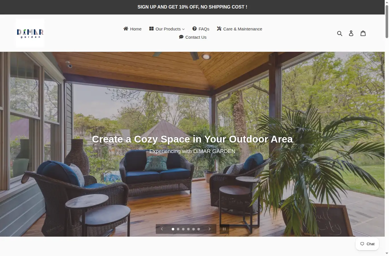 dimargarden.com homepage screenshot