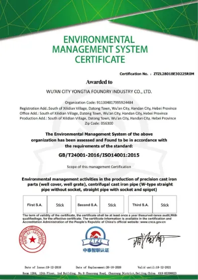 Environmental Management System certification