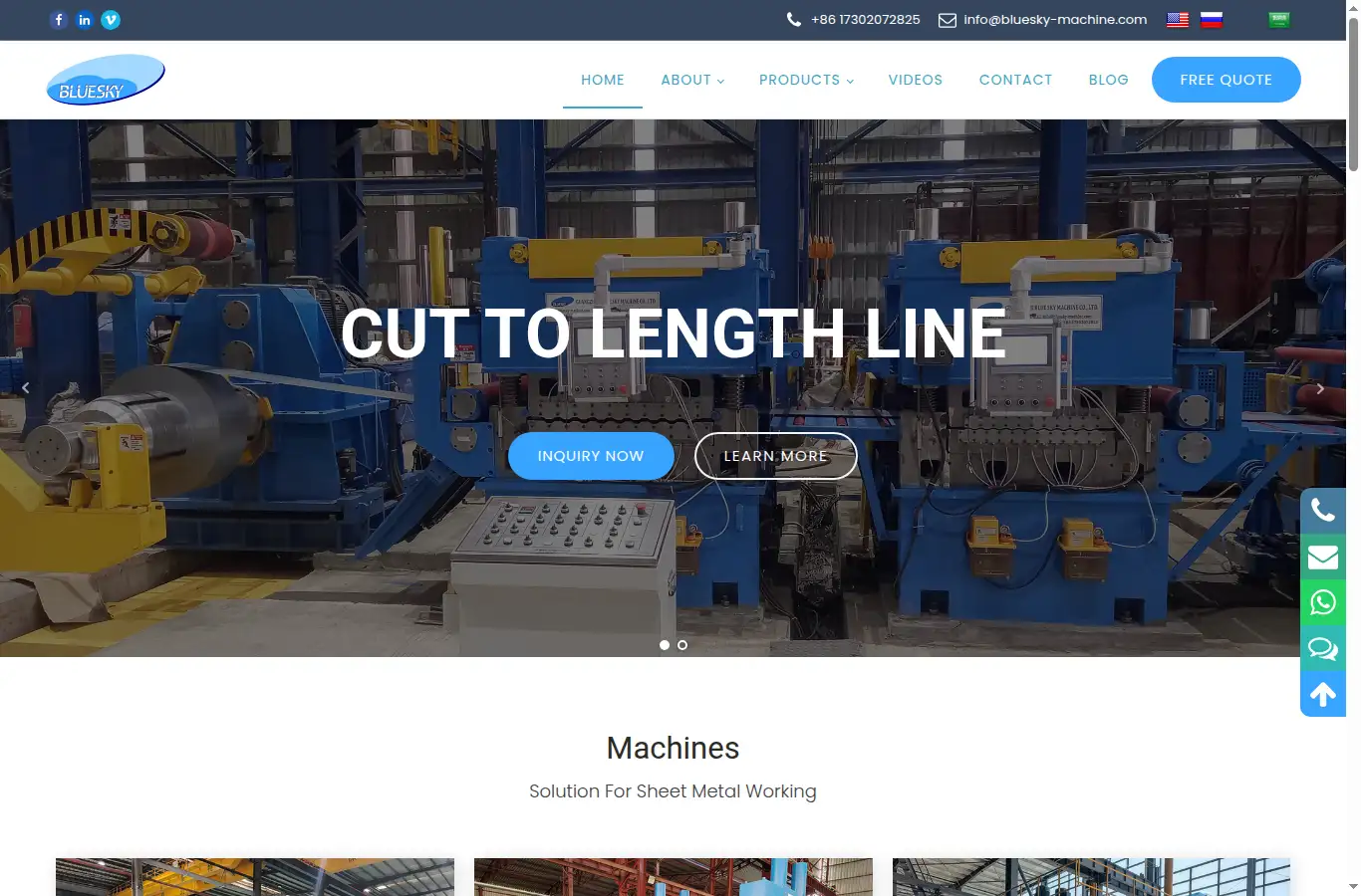bluesky-machine.com homepage screenshot