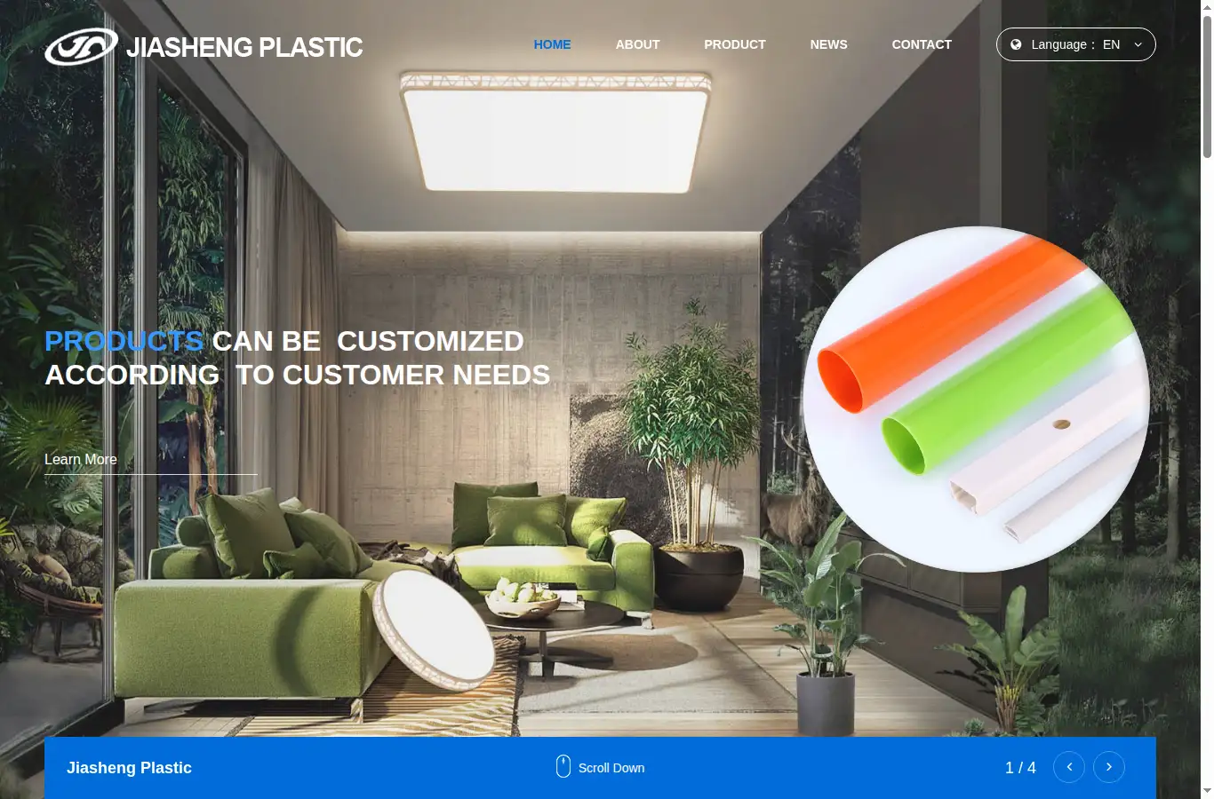 jiashengplastic.com homepage screenshot