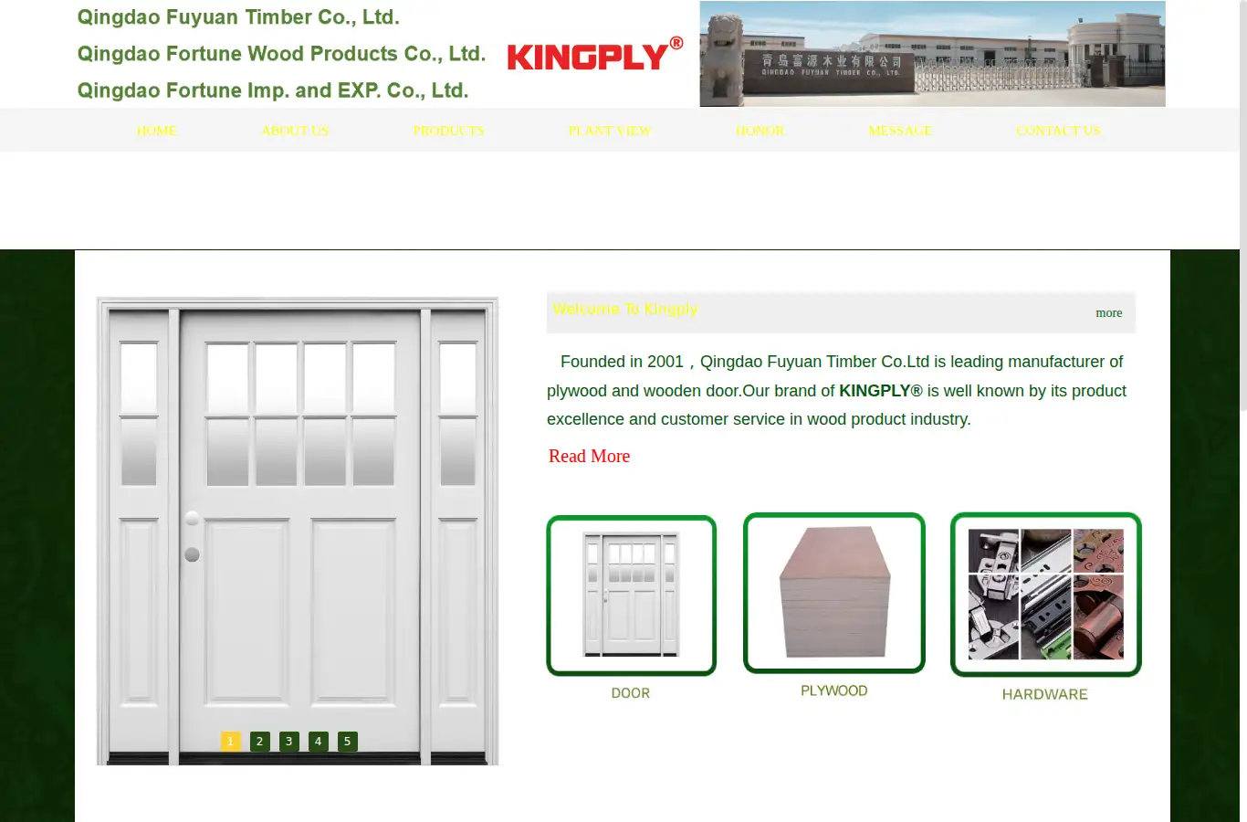 fuyuantimber.com homepage screenshot