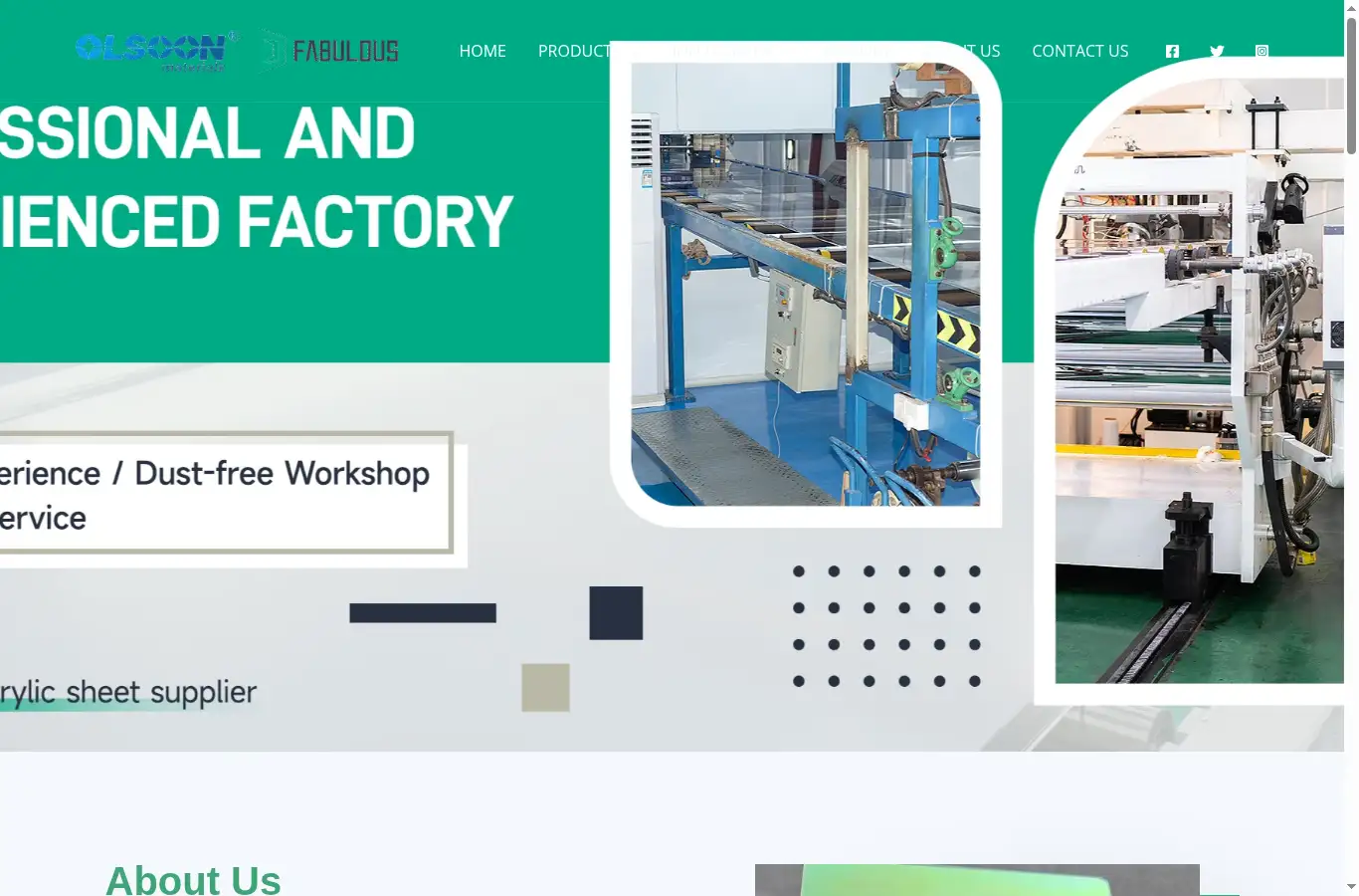 mirroracrylic.com homepage screenshot