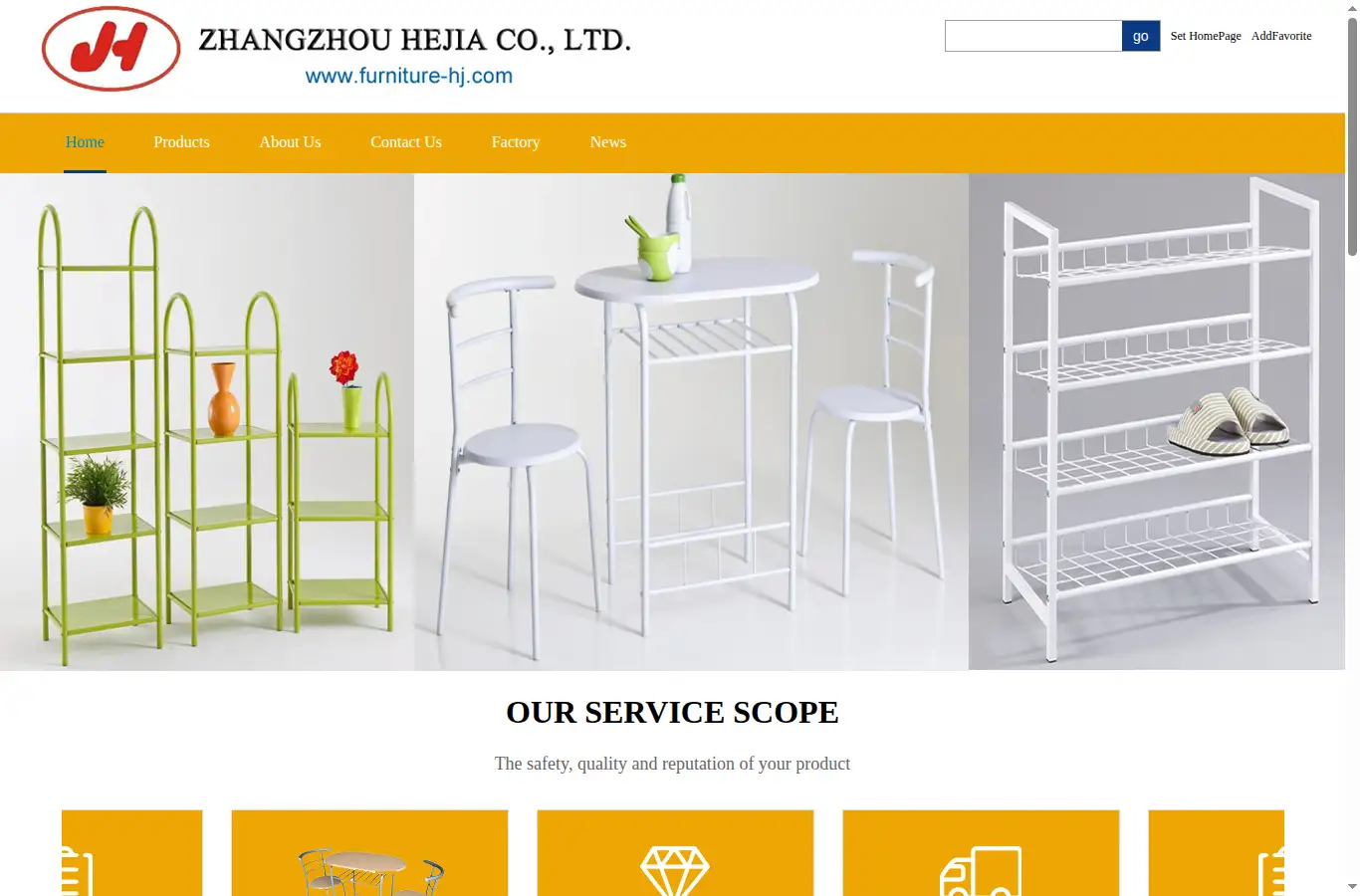 furniture-hj.com/en homepage screenshot