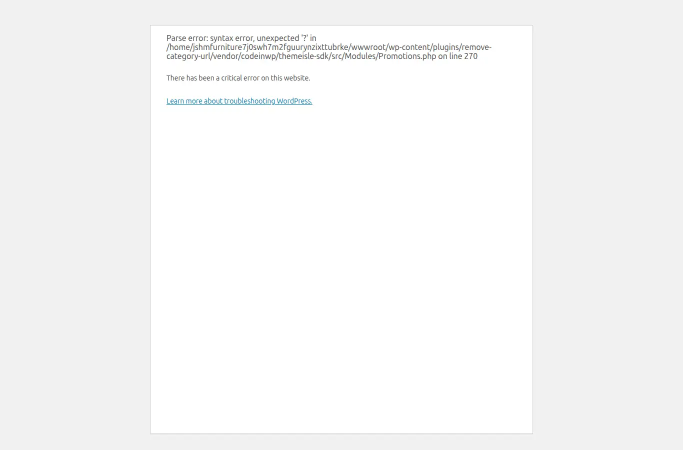 jshmfurniture.com homepage screenshot