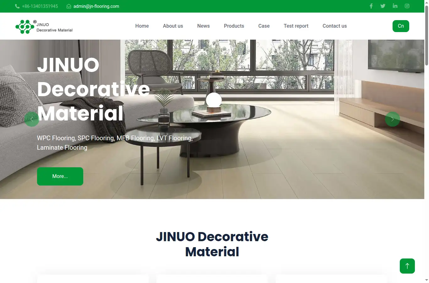 jn-flooring.com homepage screenshot