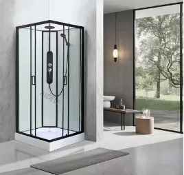 quality Customize Shower Room And Black Frame With Tray And Roof factory