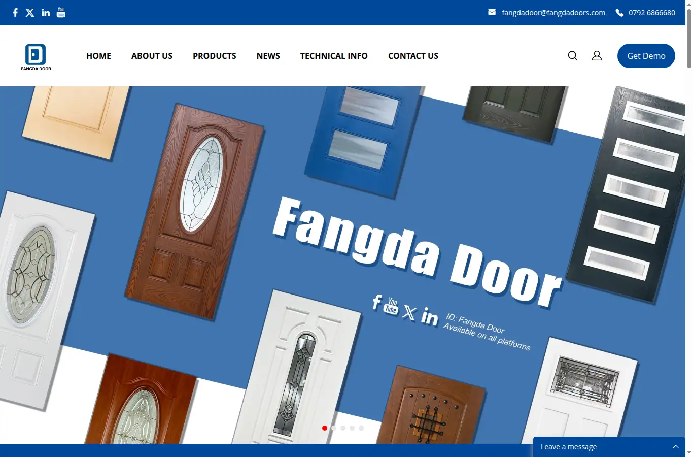 fangdadoors.com homepage screenshot