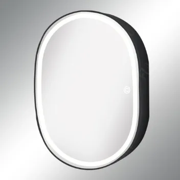 LED Race Shape Metal Mirror Cabinet