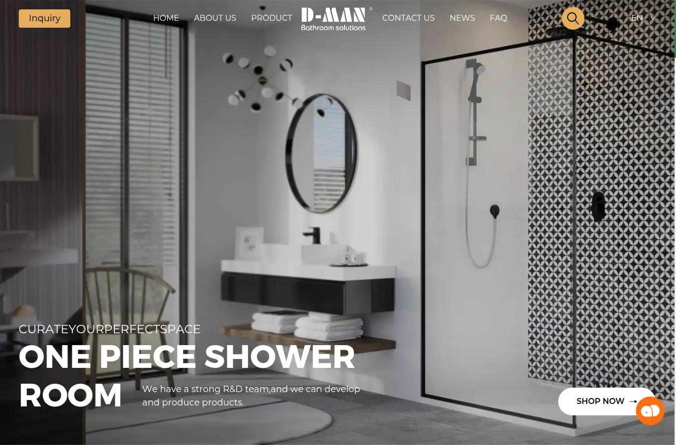 dmanbathroom.com homepage screenshot