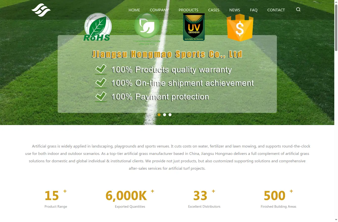 hmgrass.com homepage screenshot