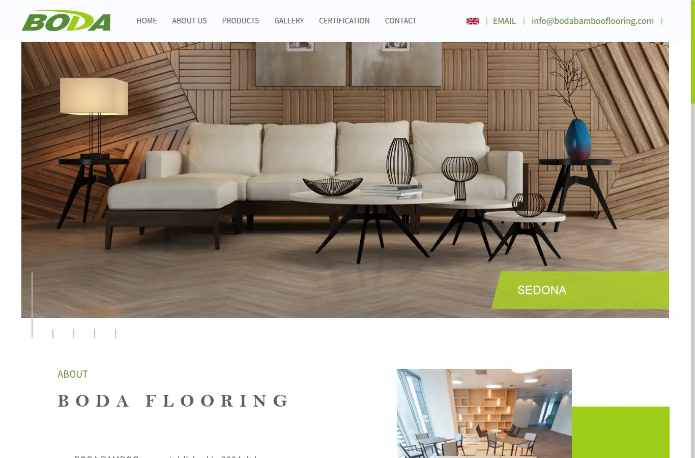 bodabambooflooring.com homepage screenshot