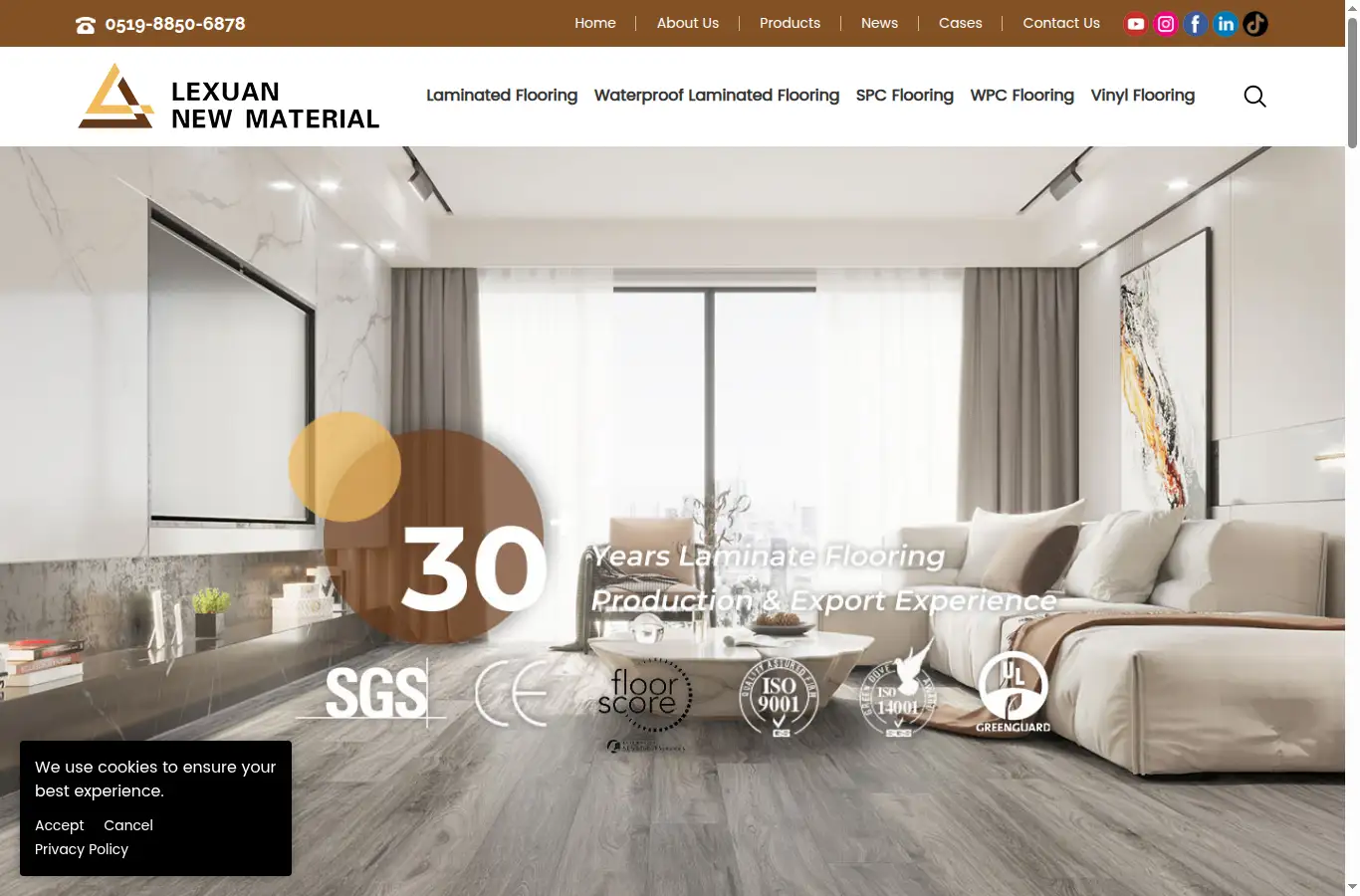 lxflooring.com homepage screenshot