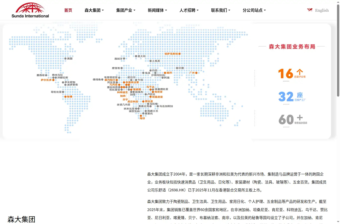 sunda.com homepage screenshot