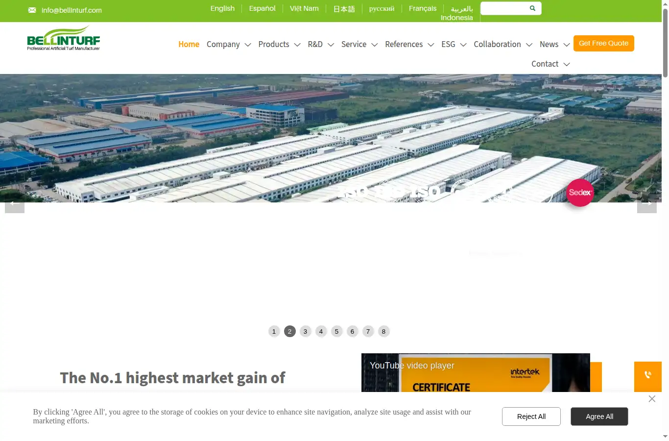 bellinturf.com homepage screenshot