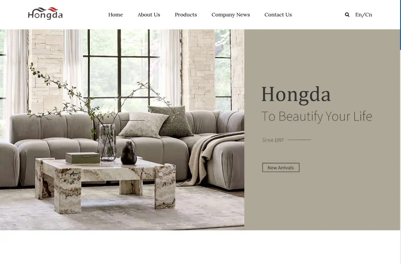 zjhdfurniture.com homepage screenshot
