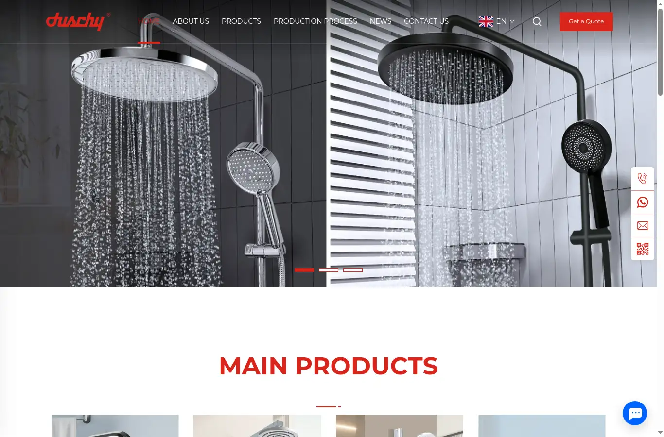 duschy-shower.com homepage screenshot