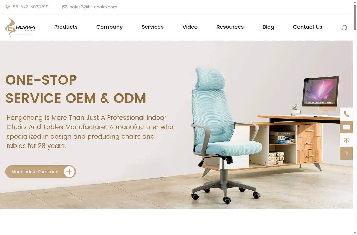 hcchairs.com homepage screenshot
