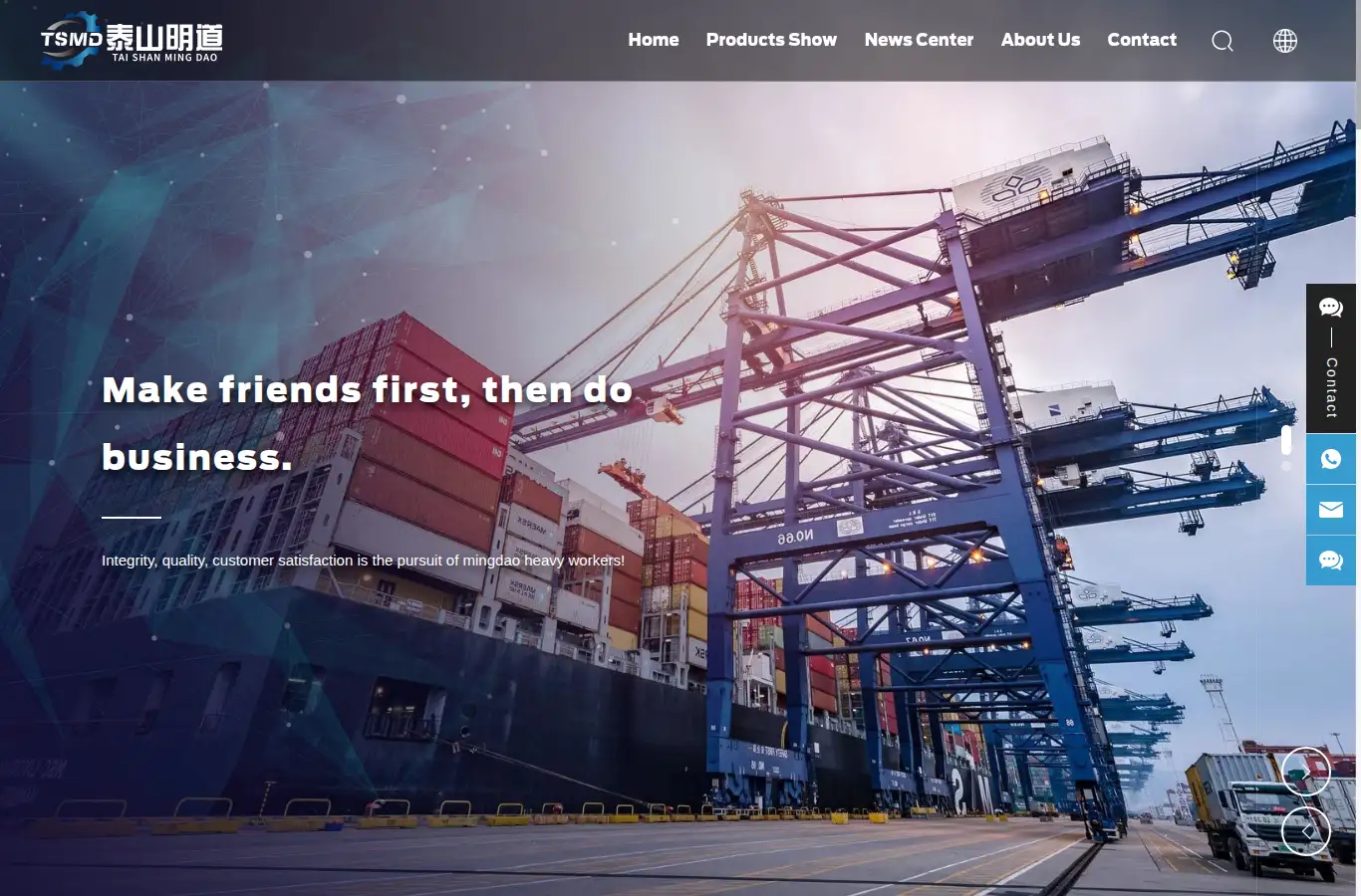 mdcranes.com homepage screenshot