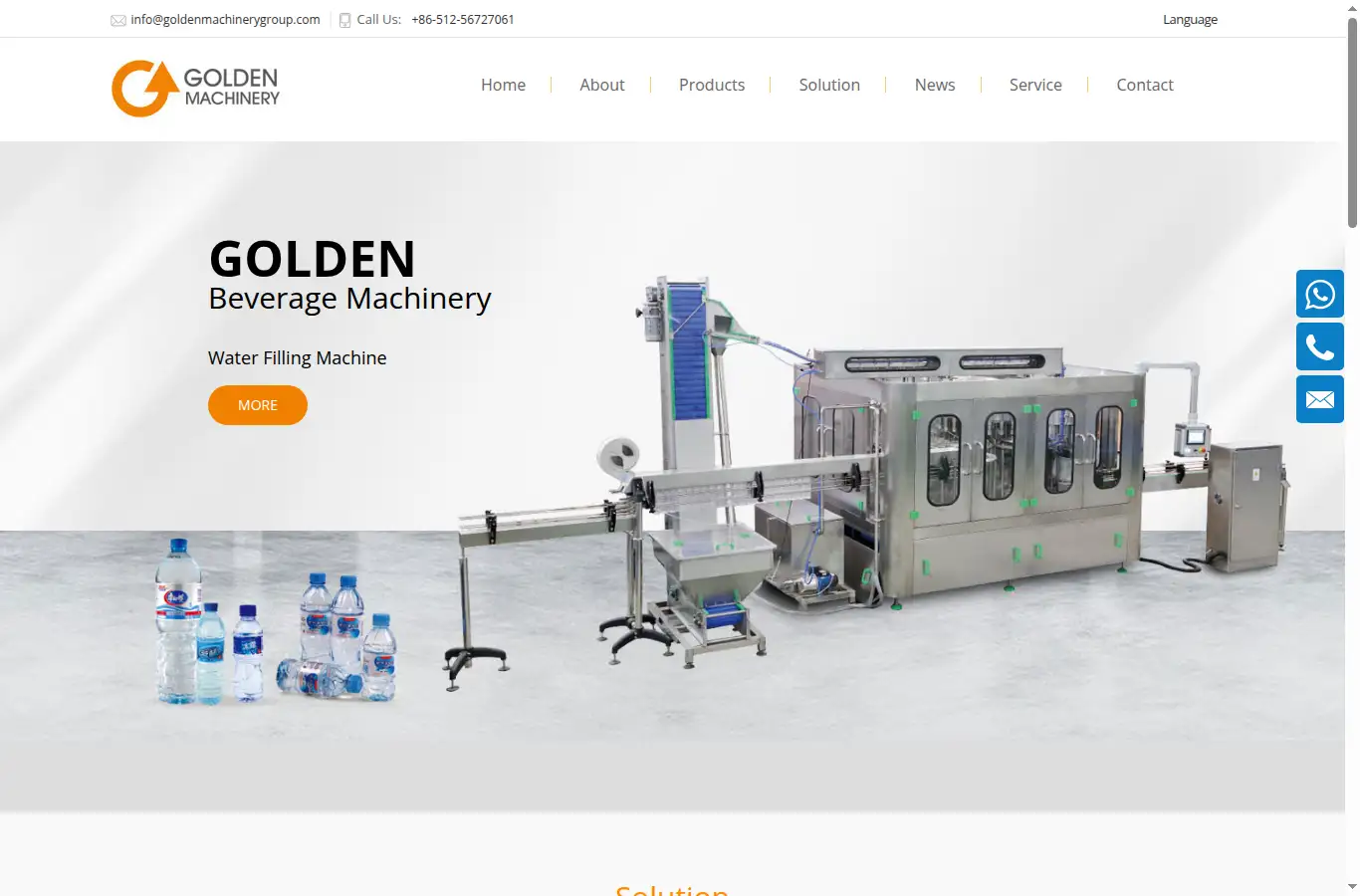 golden-machinery.com homepage screenshot