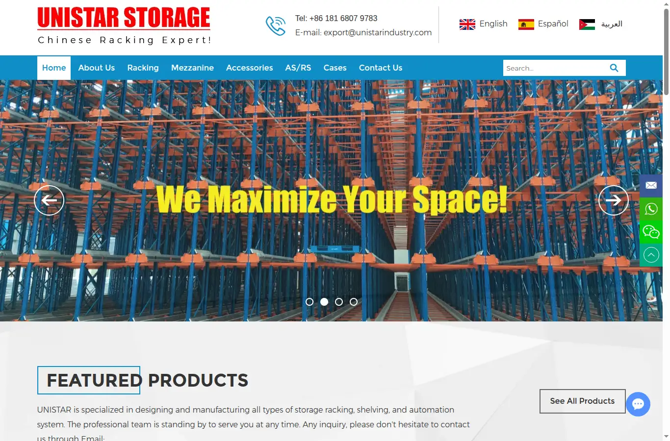 unistarindustry.com homepage screenshot
