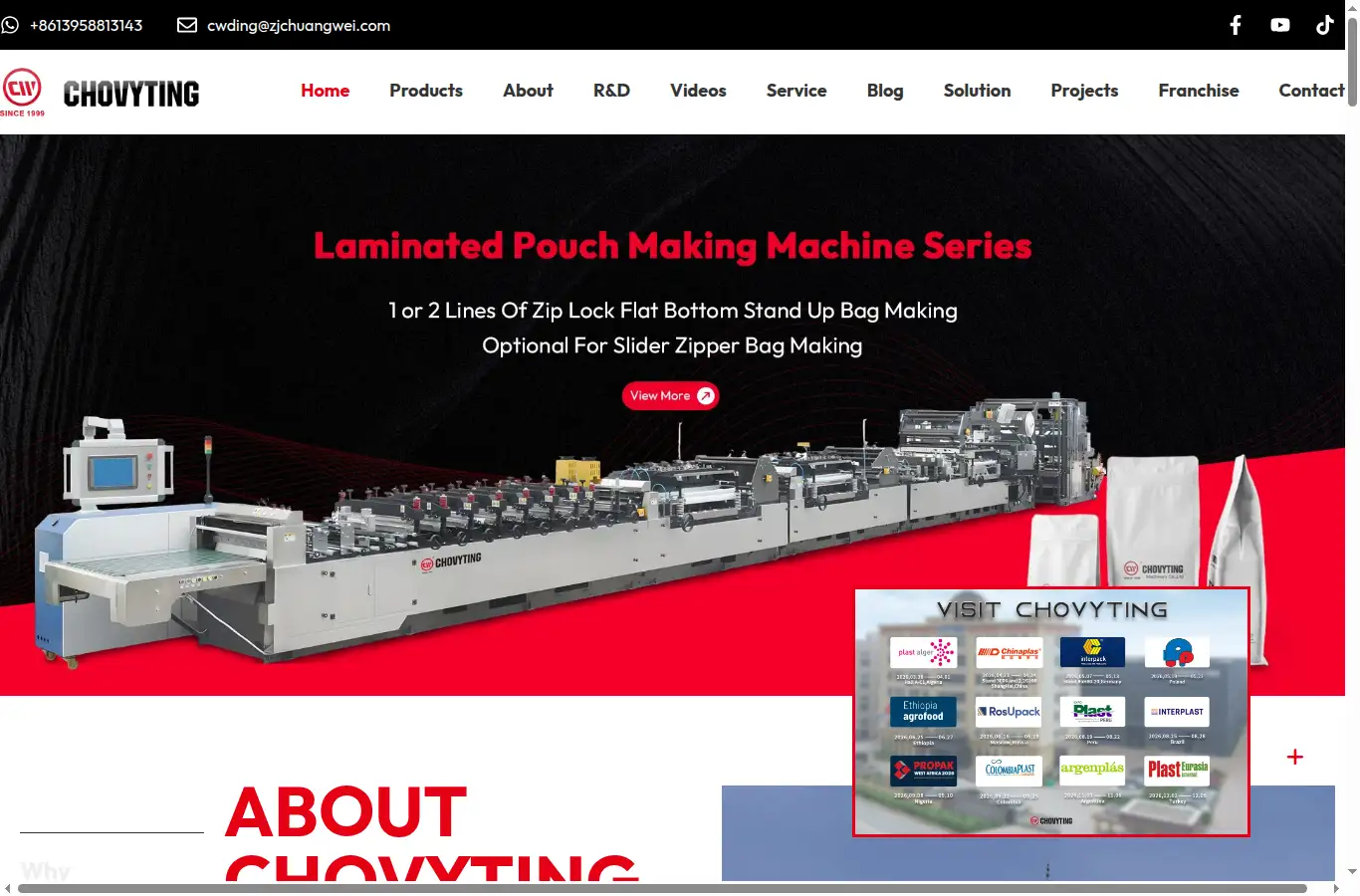 chovyting.com homepage screenshot