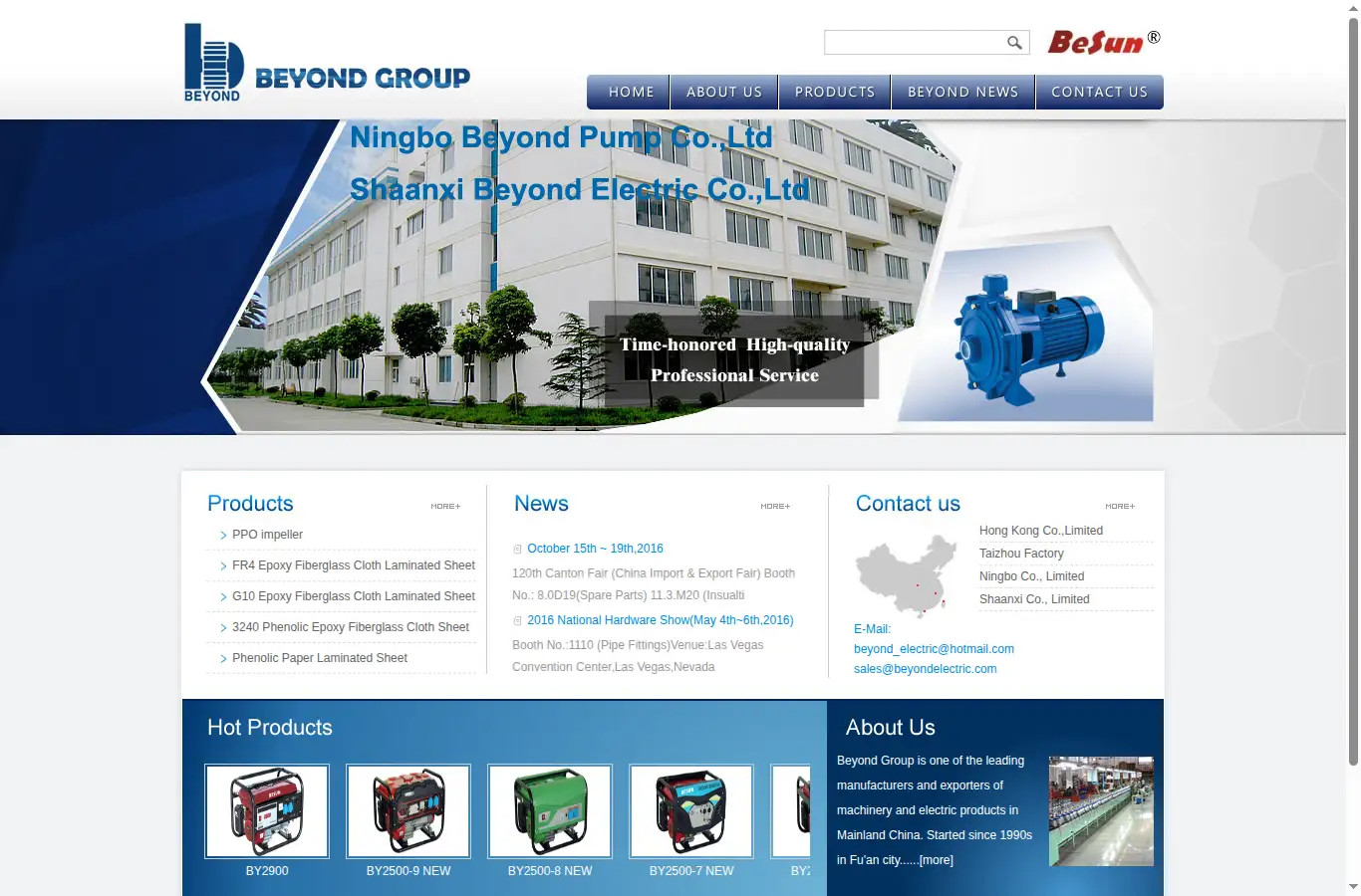 beyondelectric.com homepage screenshot