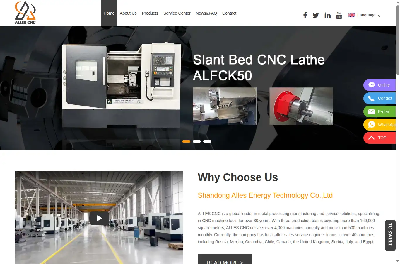 allescncmachine.com homepage screenshot