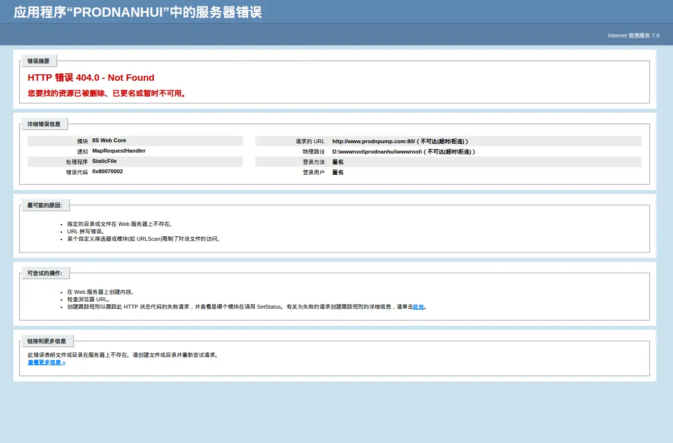 prodnpump.com/（不可达(超时/拒连)） homepage screenshot