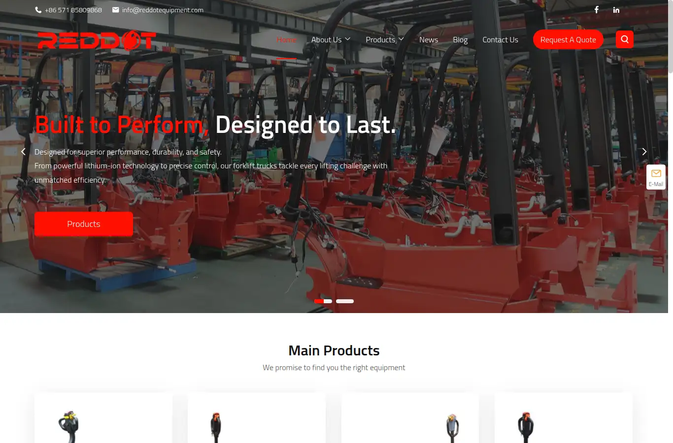 reddotequipment.com homepage screenshot
