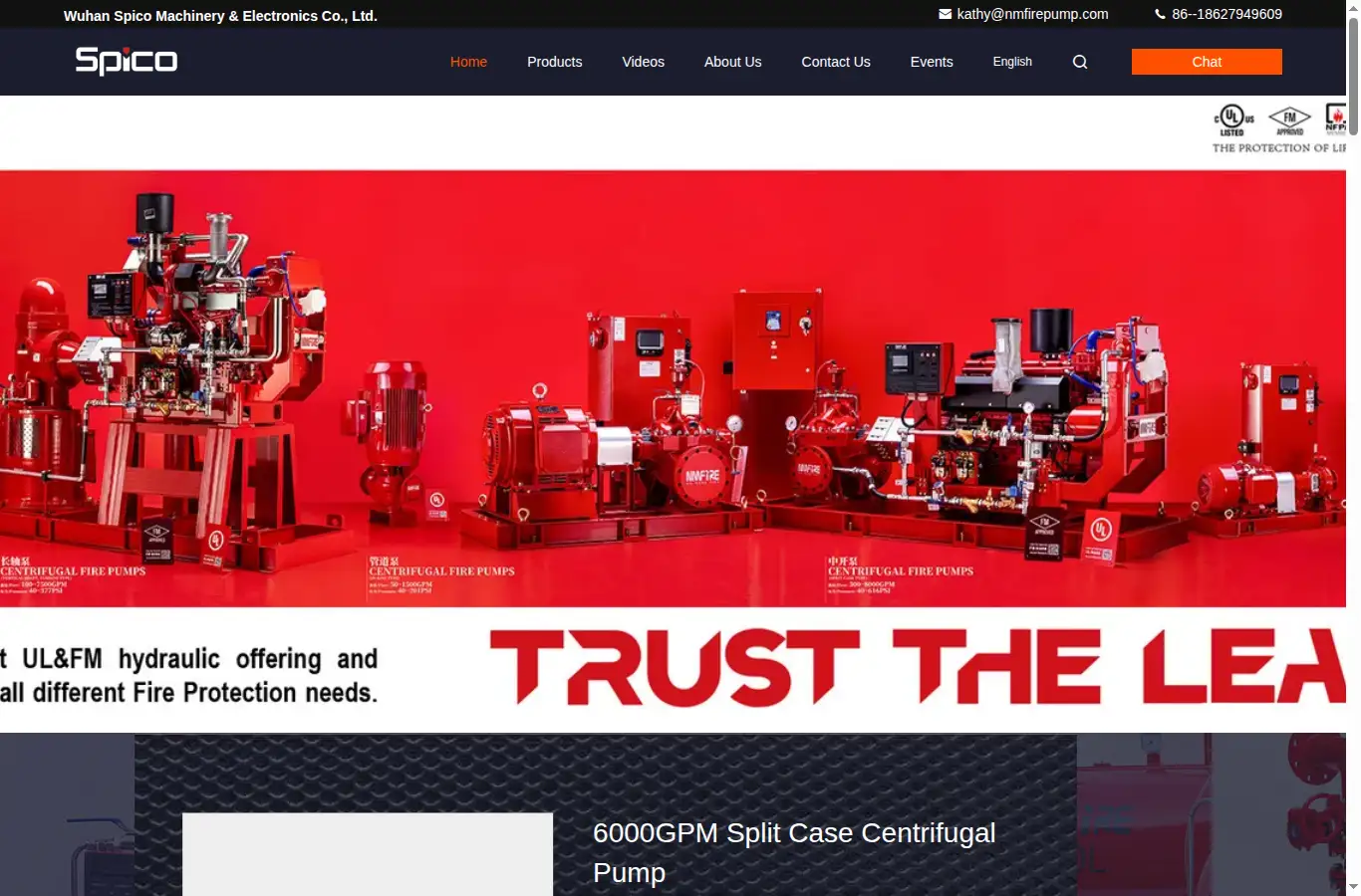 splitcasefirepump.com homepage screenshot