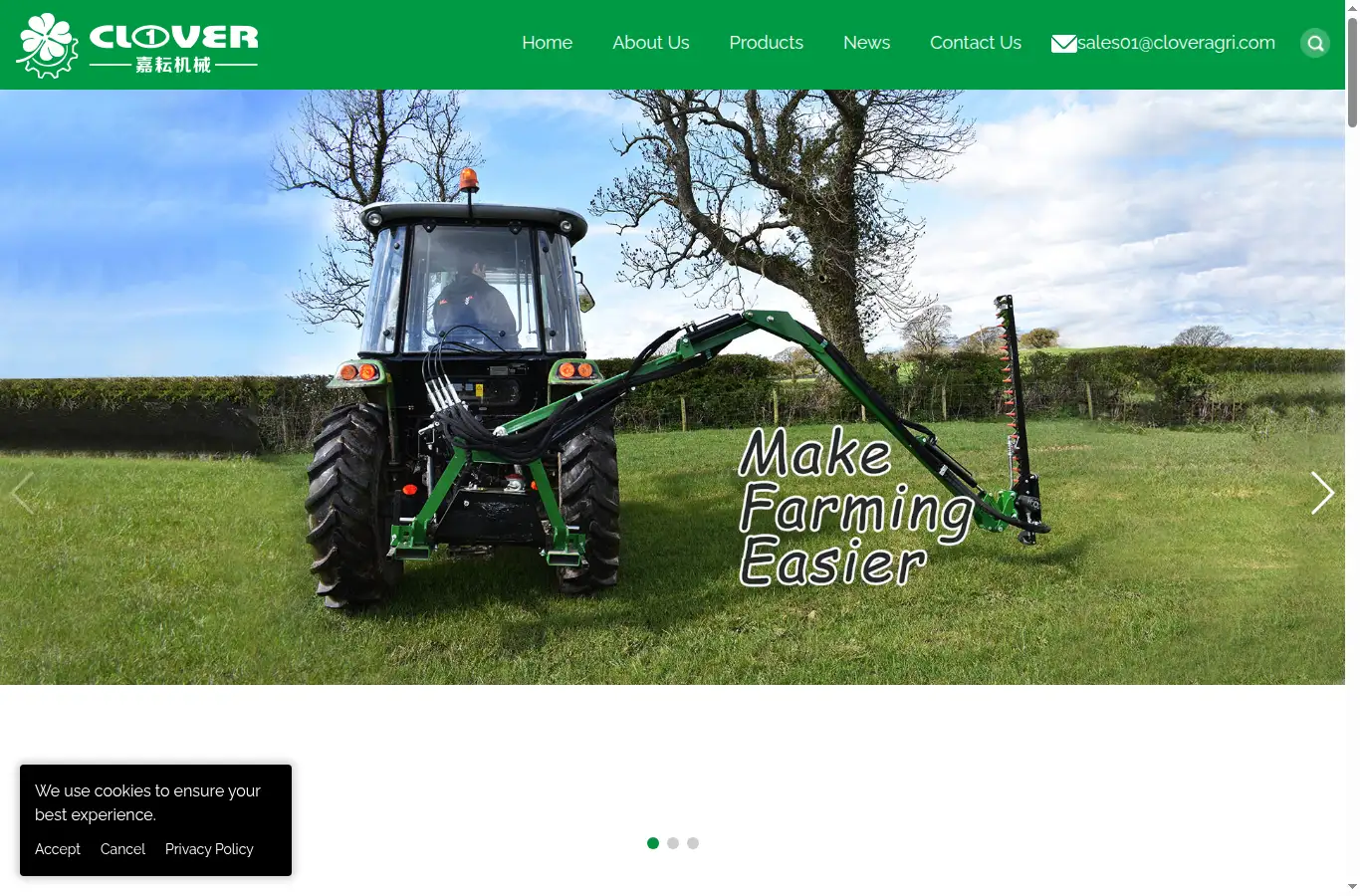 cloveragri.com homepage screenshot
