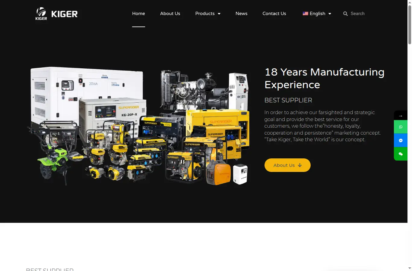kin-power.com homepage screenshot