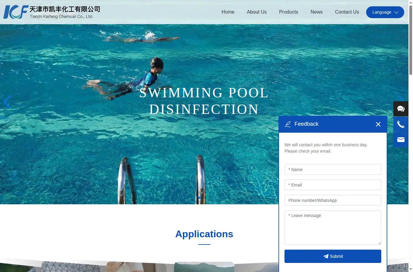 kfchem.com homepage screenshot
