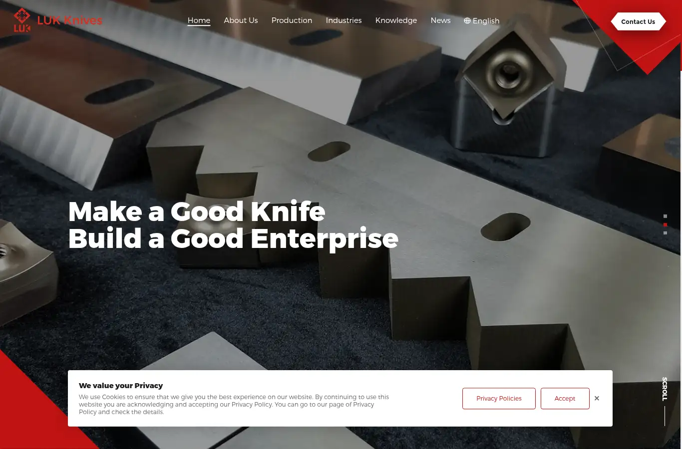 luk-knife.com homepage screenshot