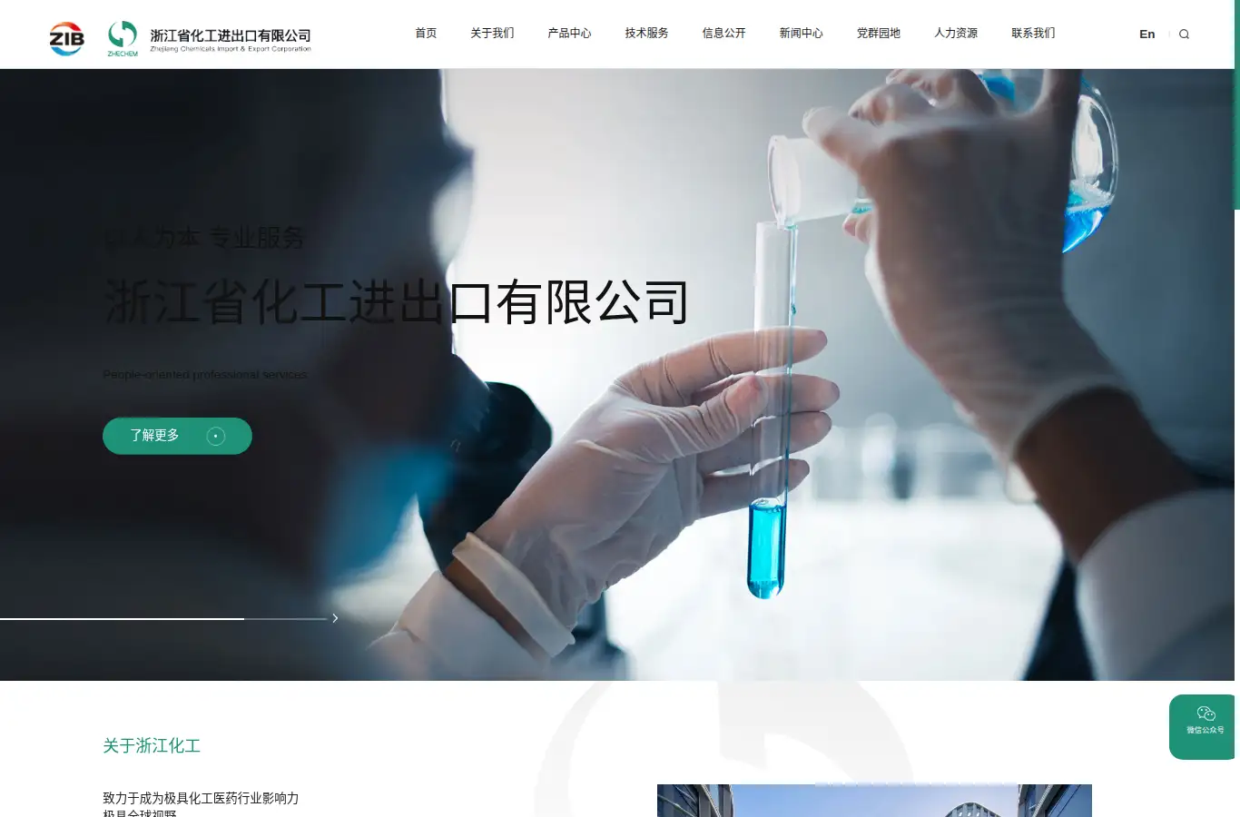 zhechem.com homepage screenshot
