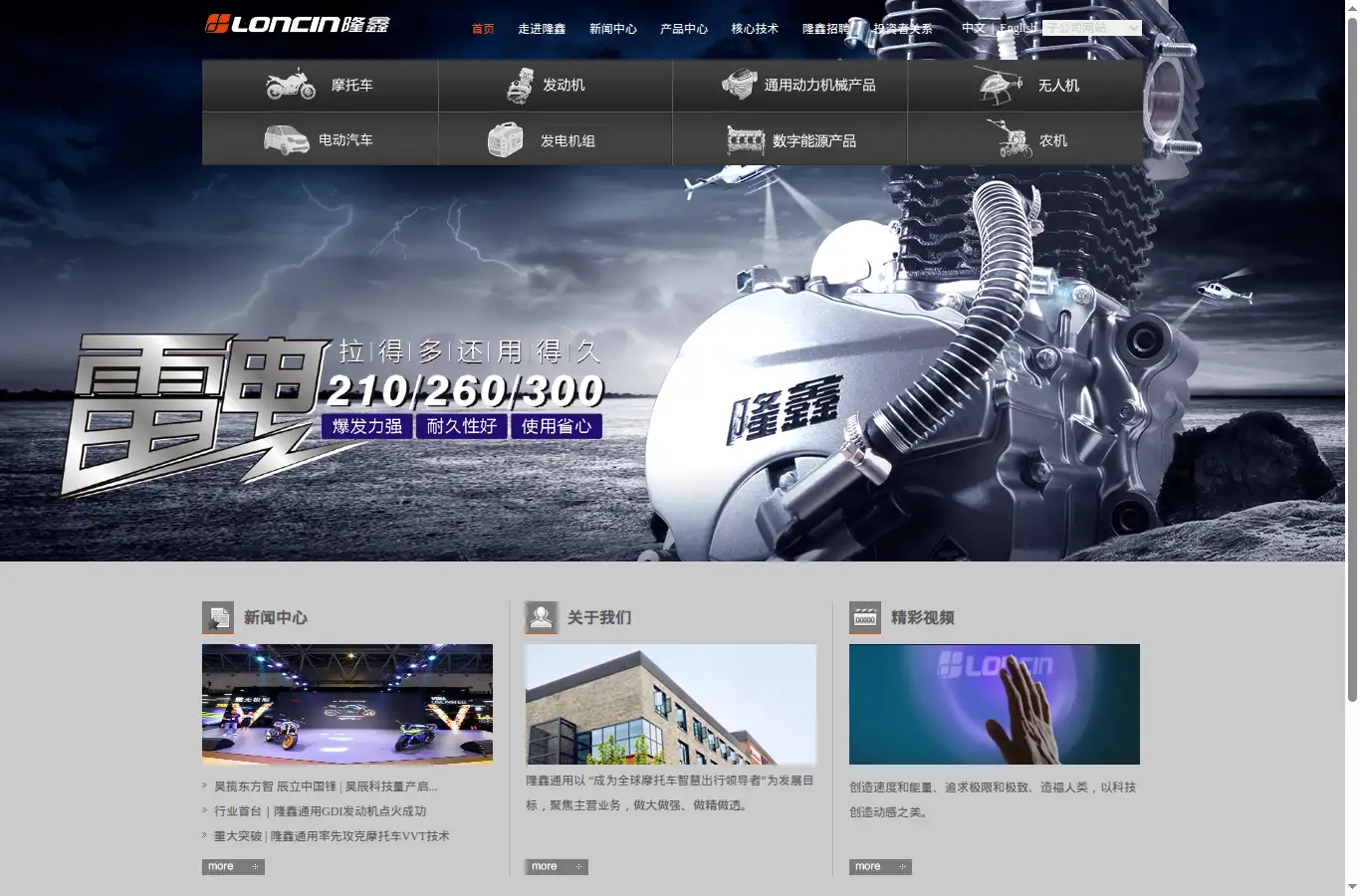 loncinindustries.com homepage screenshot