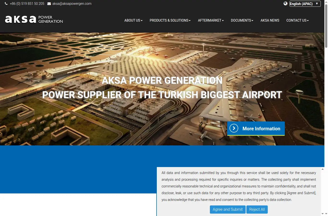 aksapowergen.com homepage screenshot