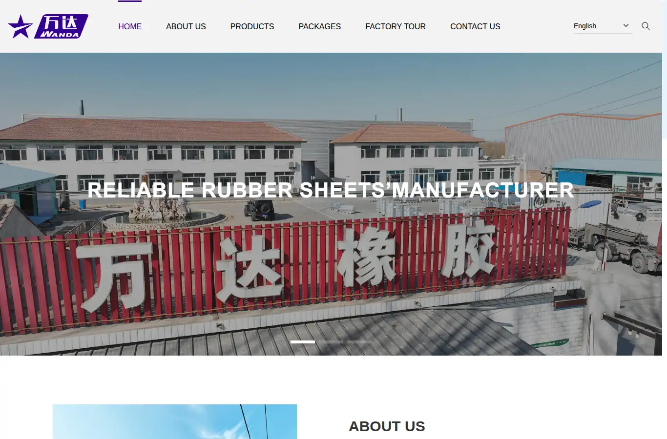 wandarubber.com homepage screenshot